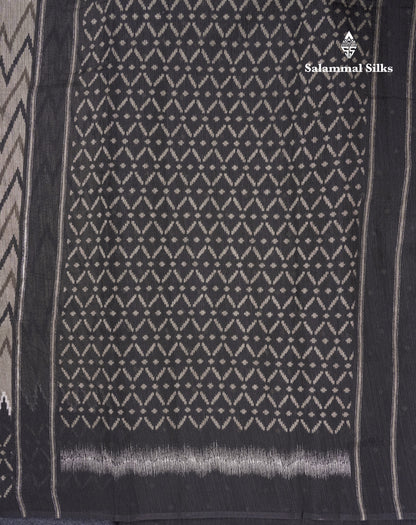 Light Brown Semi Tussar Fancy Saree With Contrast Black Border