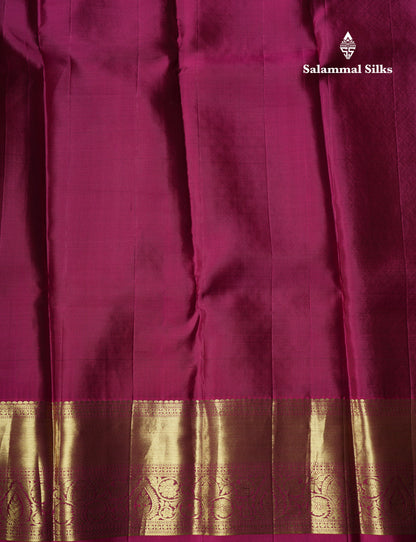 Kanjivaram Half White Bridal Pure Silk Saree With Magenta Border