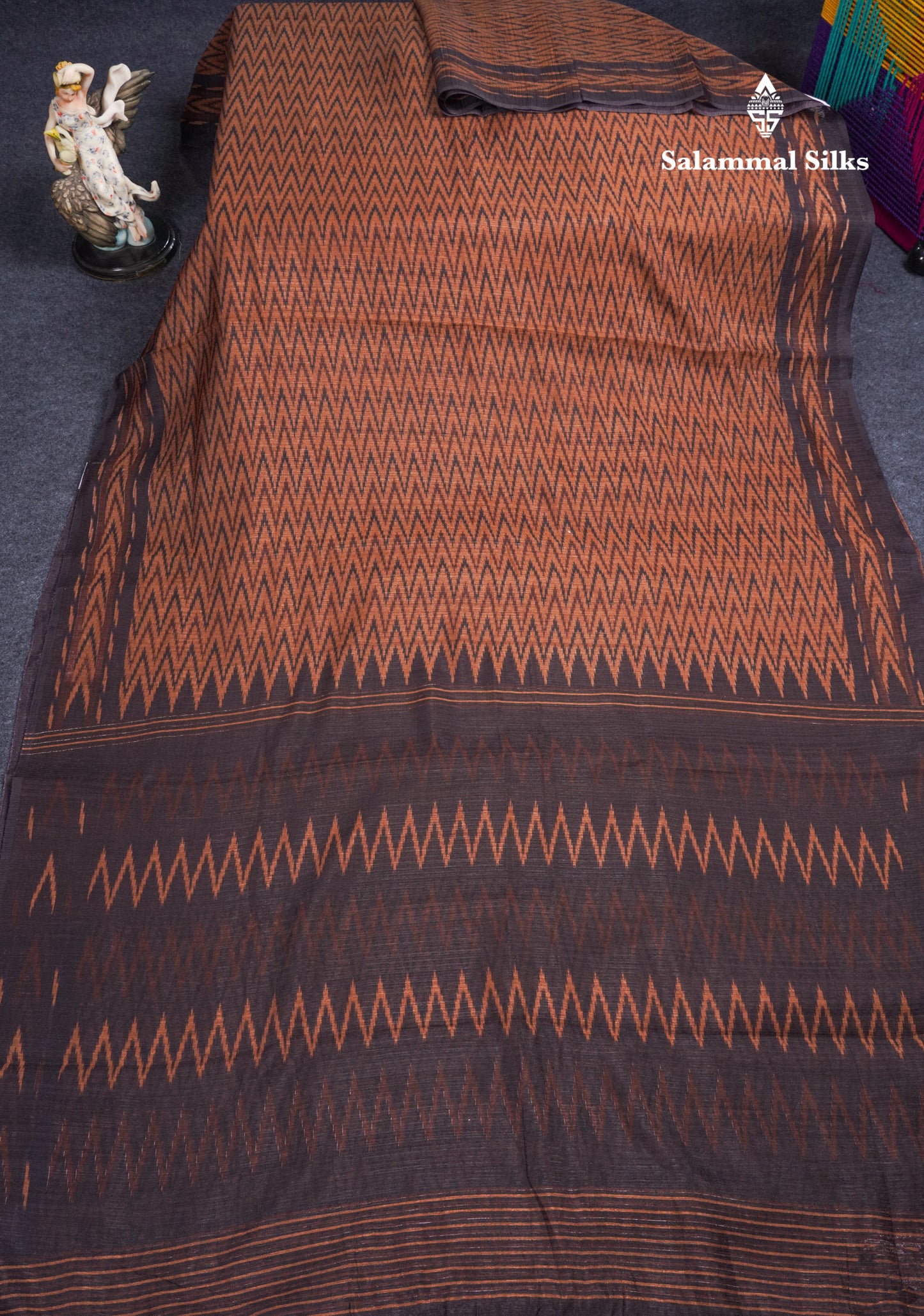 Ramar Blue Semi Tussar Fancy Saree With Contrast Black Border