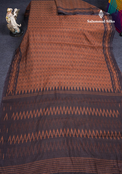 Ramar Blue Semi Tussar Fancy Saree With Contrast Black Border