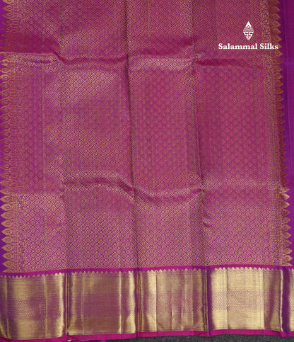 Beautiful Peacock Blue Bridal Pure Kanjivaram Silk Saree With Contrast Vadamalli Traditional Border