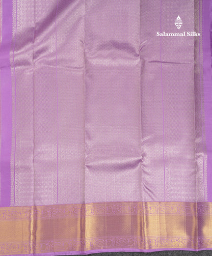 Beautiful Pink Bridal Pure Kanjivaram Silk Saree With Contrast Lavender Traditional Border