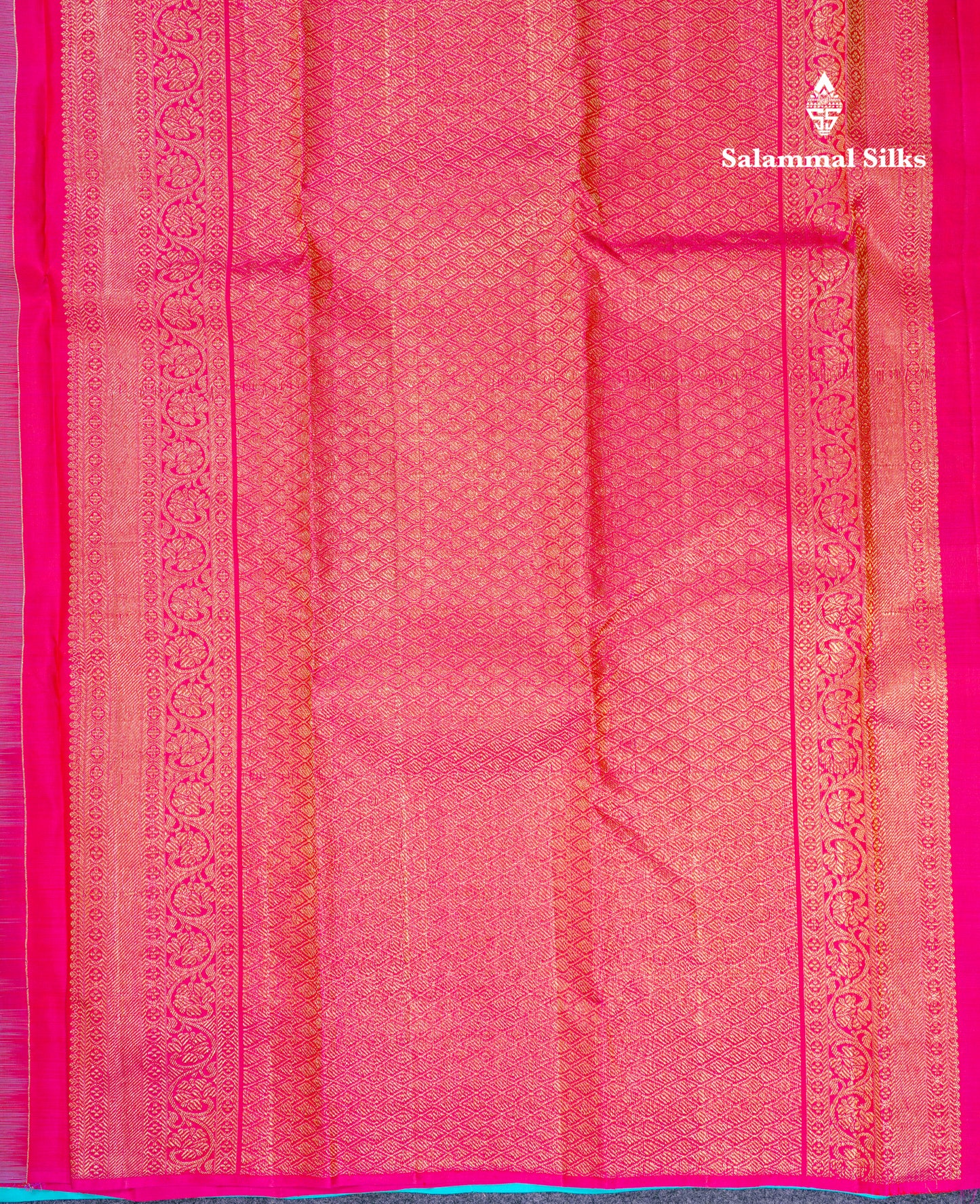 Beautiful Sapphire Blue Fancy Pure Kanjivaram Silk Saree With Contrast Pink Blouse