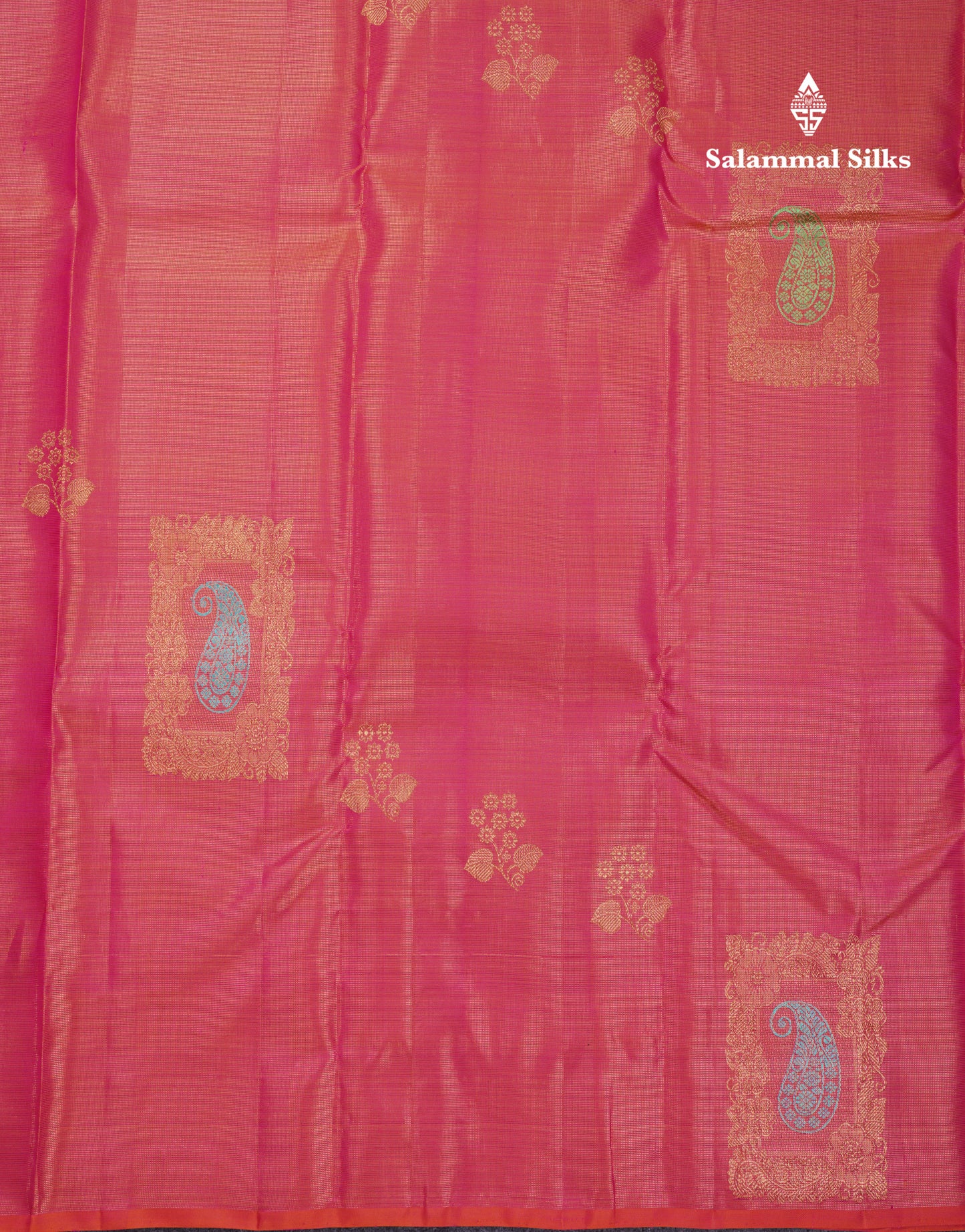 Beautiful Orange Vaira Oosi Menakari Work Fancy Pure Kanjivaram Silk Saree With Contrast Bottle Green Blouse