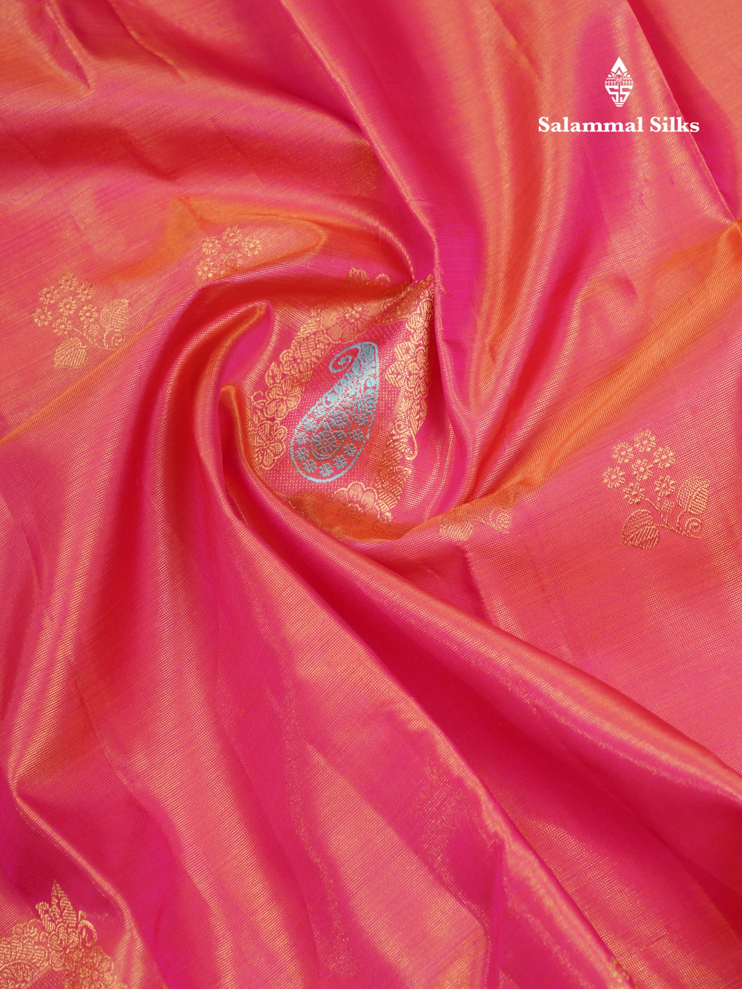 Beautiful Orange Vaira Oosi Menakari Work Fancy Pure Kanjivaram Silk Saree With Contrast Bottle Green Blouse