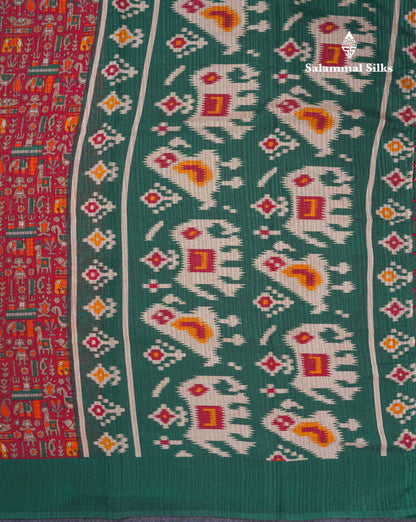 Mustard Yellow Semi Tussar Fancy Saree With Contrast Navy Blue Blouse