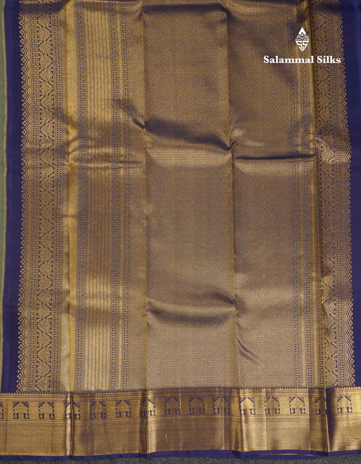 Beautiful Lemon Yellow Bridal Pure Kanjivaram Silk Saree With Contrast Navy Blue Traditional Border