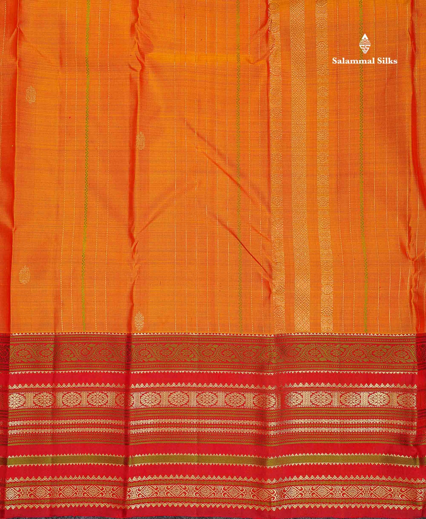 Pure Kanjivaram Silk Saree -Olive Green Colour Body Zari And Thread Stripe Lines With Contrast Maroon Traditional Evening Morning Border