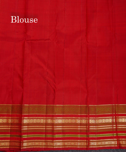 Pure Kanjivaram Silk Saree -Olive Green Colour Body Zari And Thread Stripe Lines With Contrast Maroon Traditional Evening Morning Border