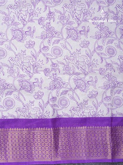 Beautiful White Printed Mahu Silk Fancy Saree With Contrast Chilly Red Border