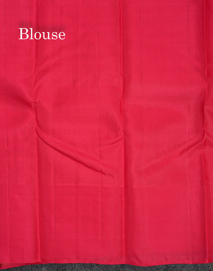 Beautiful Green Bridal Pure Kanjivaram Silk Saree With Contrast Pink Traditional Border