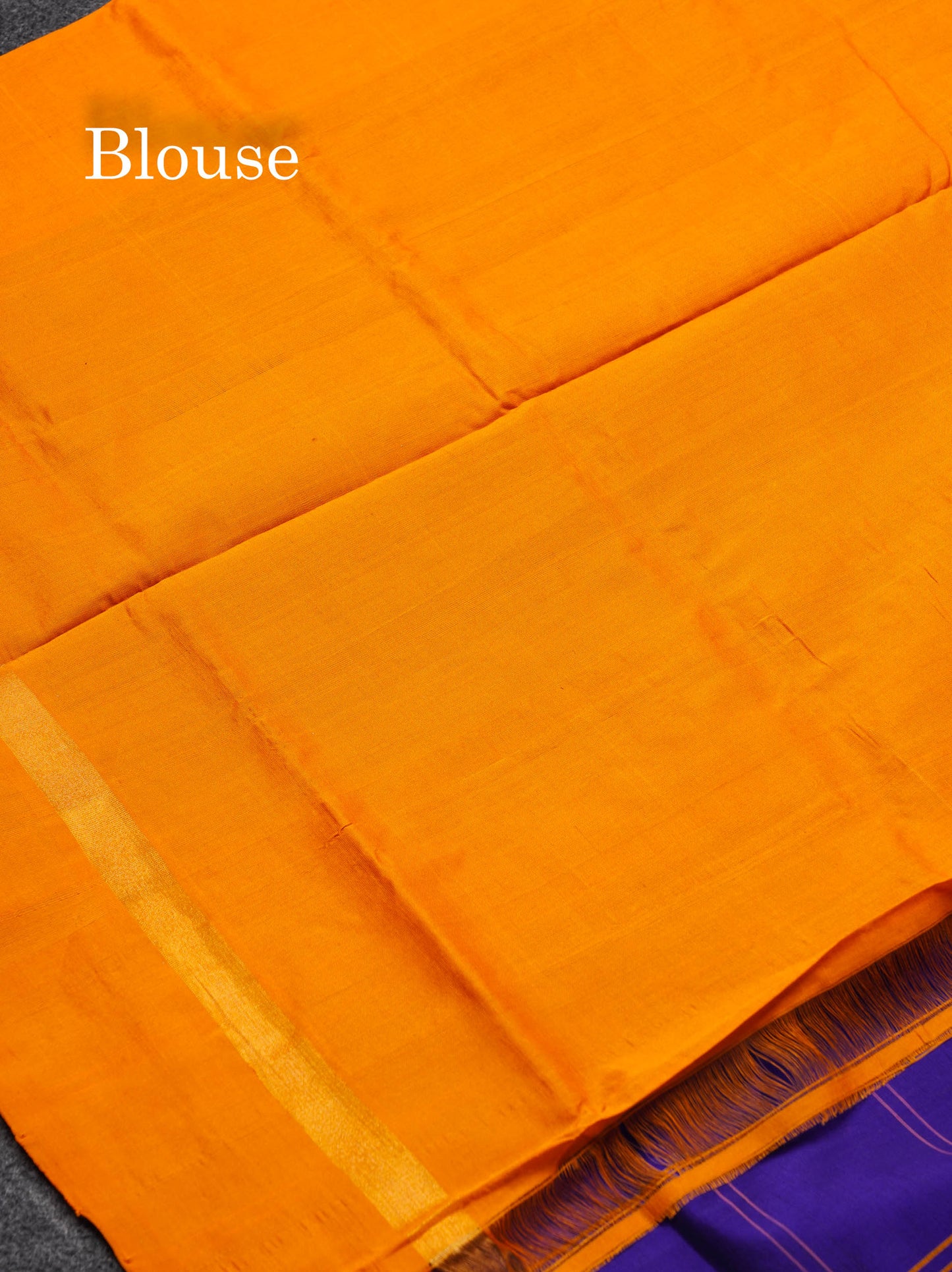 Beautiful Royal Blue Checks And Rain Drops Buttas Semi Silk Cotton Saree With Mango Yellow Border