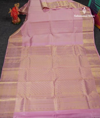 Beautiful Baby Pink Bridal Pure Kanjivaram Silk Saree With Traditional Border
