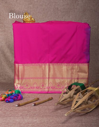 Semi Silk Pattu Pavadai (Saffire Green) With Pink Blouse 45 "