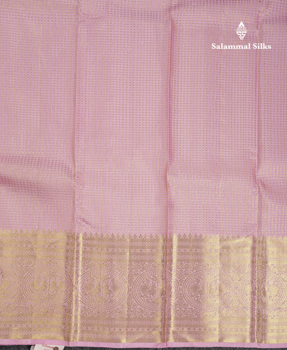 Beautiful Baby Pink Bridal Pure Kanjivaram Silk Saree With Traditional Border