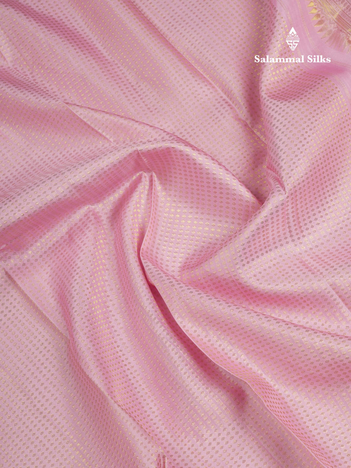 Beautiful Baby Pink Bridal Pure Kanjivaram Silk Saree With Traditional Border