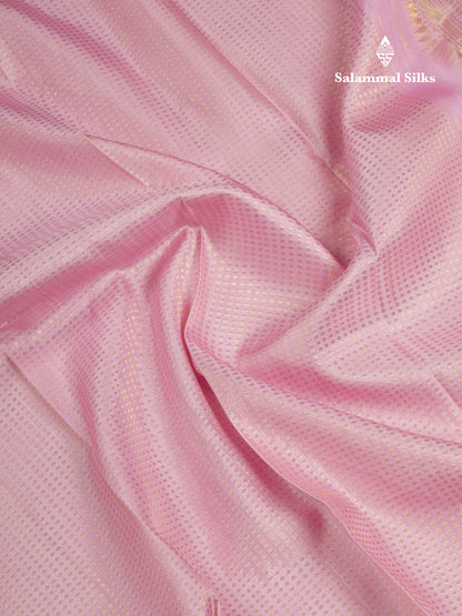 Beautiful Baby Pink Bridal Pure Kanjivaram Silk Saree With Traditional Border