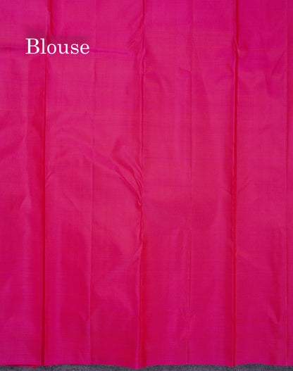 Beautiful Sapphire Blue Fancy Pure Kanjivaram Silk Saree With Contrast Pink Blouse