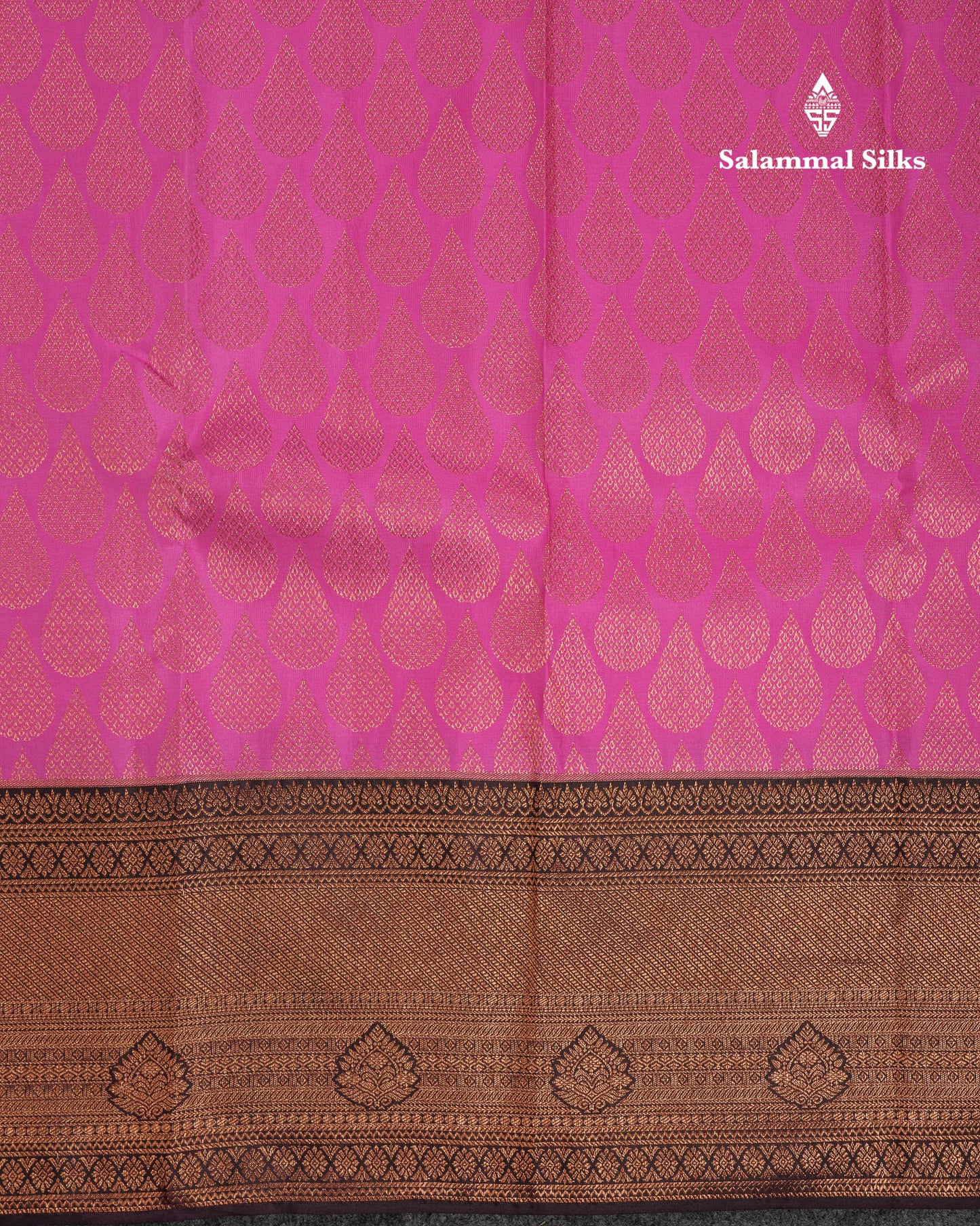 Beautiful Pink Bridal Pure Kanjivaram Silk Saree With Contrast Black Traditional Border