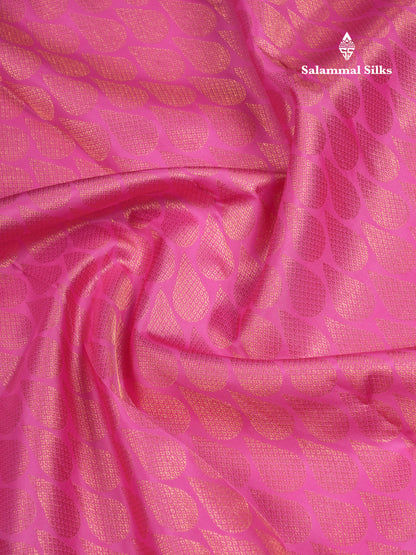 Beautiful Pink Bridal Pure Kanjivaram Silk Saree With Contrast Black Traditional Border