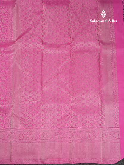 Beautiful Pink Bridal Pure Kanjivaram Silk Saree With Traditional Border
