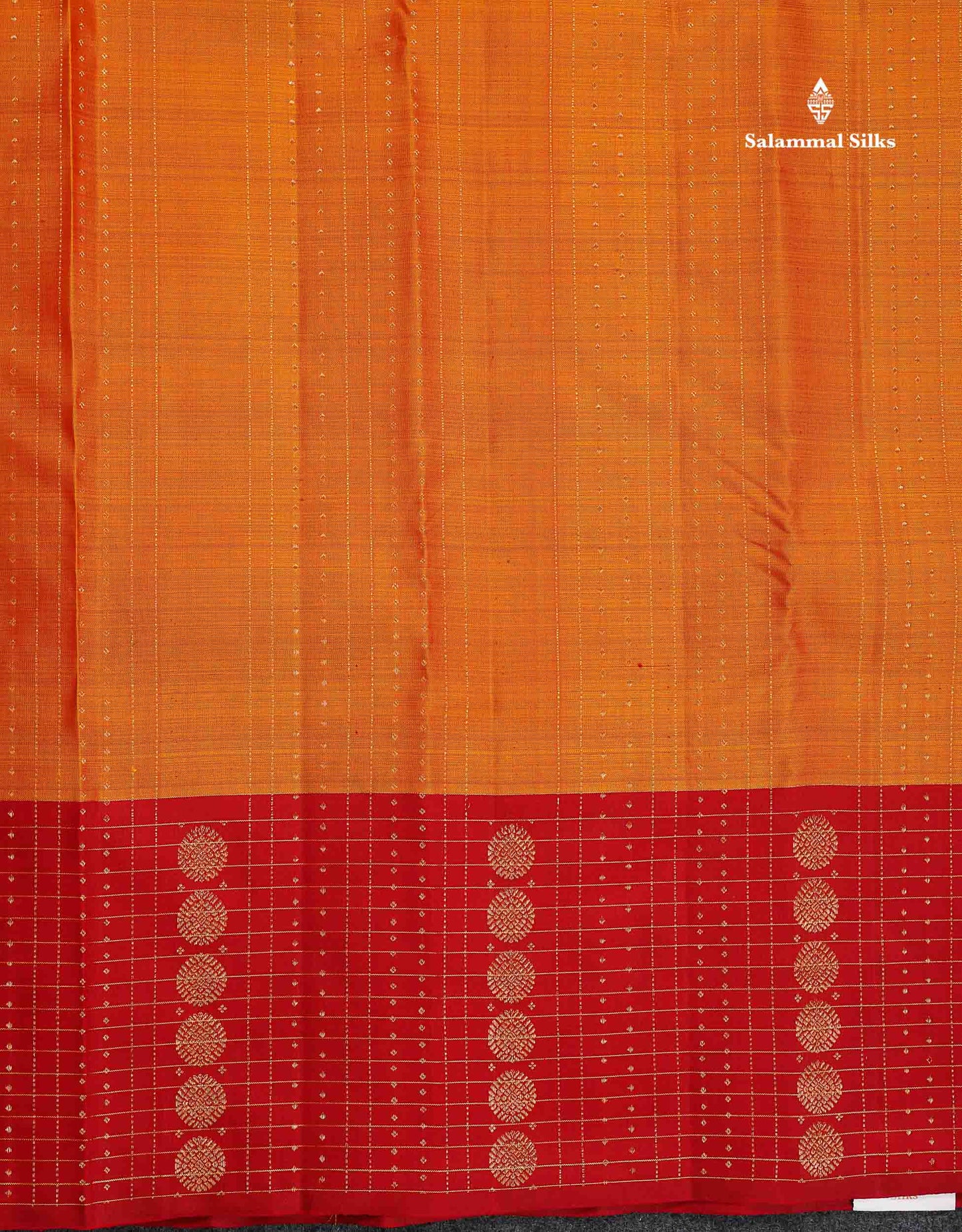 Pure Kanjivaram Silk Saree - Mango Yellow Colour Body stripes With Contrast Red Fancy Border