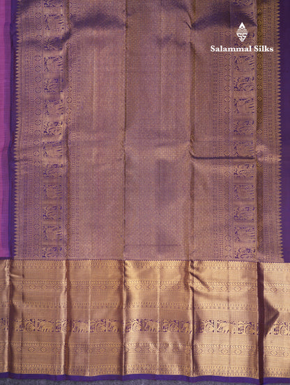 Beautiful Rust Orange Pure Kanjivaram Silk Saree With Contrast Navy Blue Traditional Evening Morning Border