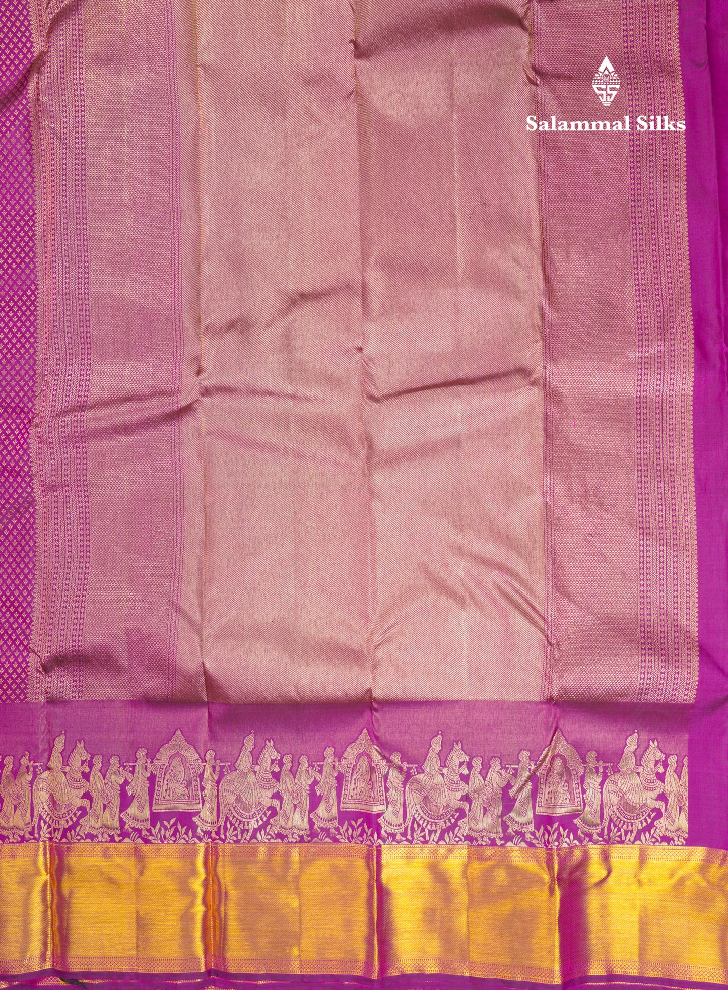 Beautiful Magenta Bridal Pure Kanjivaram Silk Saree With Traditional Pallaku Border