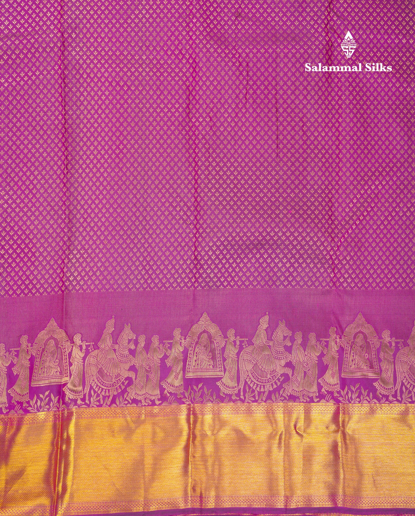 Beautiful Magenta Bridal Pure Kanjivaram Silk Saree With Traditional Pallaku Border