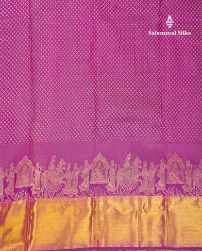 Beautiful Magenta Bridal Pure Kanjivaram Silk Saree With Traditional Pallaku Border