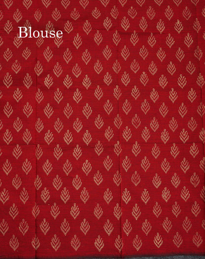South Cotton Saree - Sandal Printed Saree With Contrast Maroon Blouse