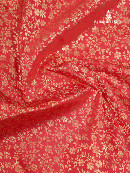 Beautiful Chilly Red Bridal Pure Kanjivaram Silk Saree With Traditional Pallaku Border