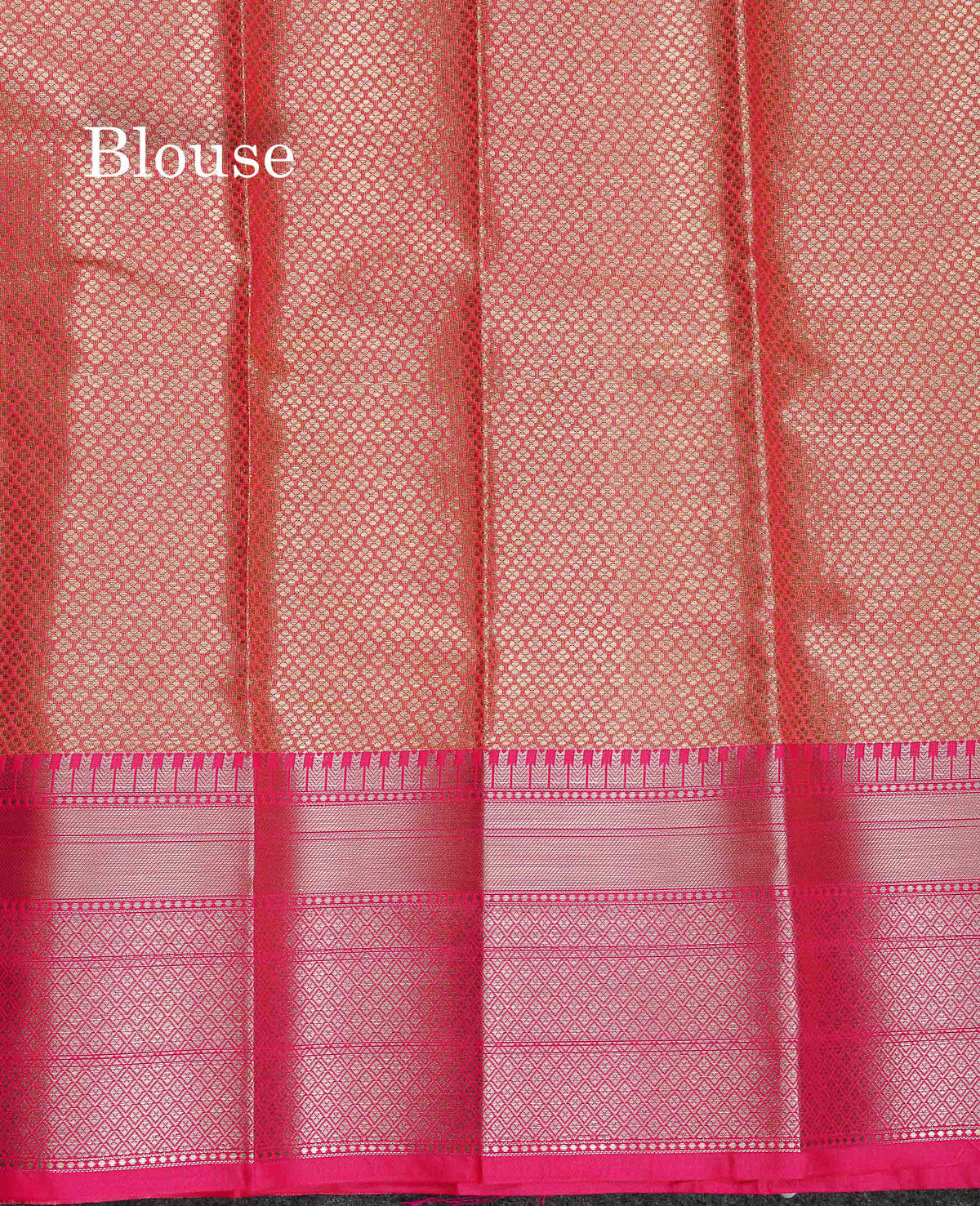 Semi Silk Saree - Peach Colour Body Vertical Zari Lines With Contrast Pink Blouse
