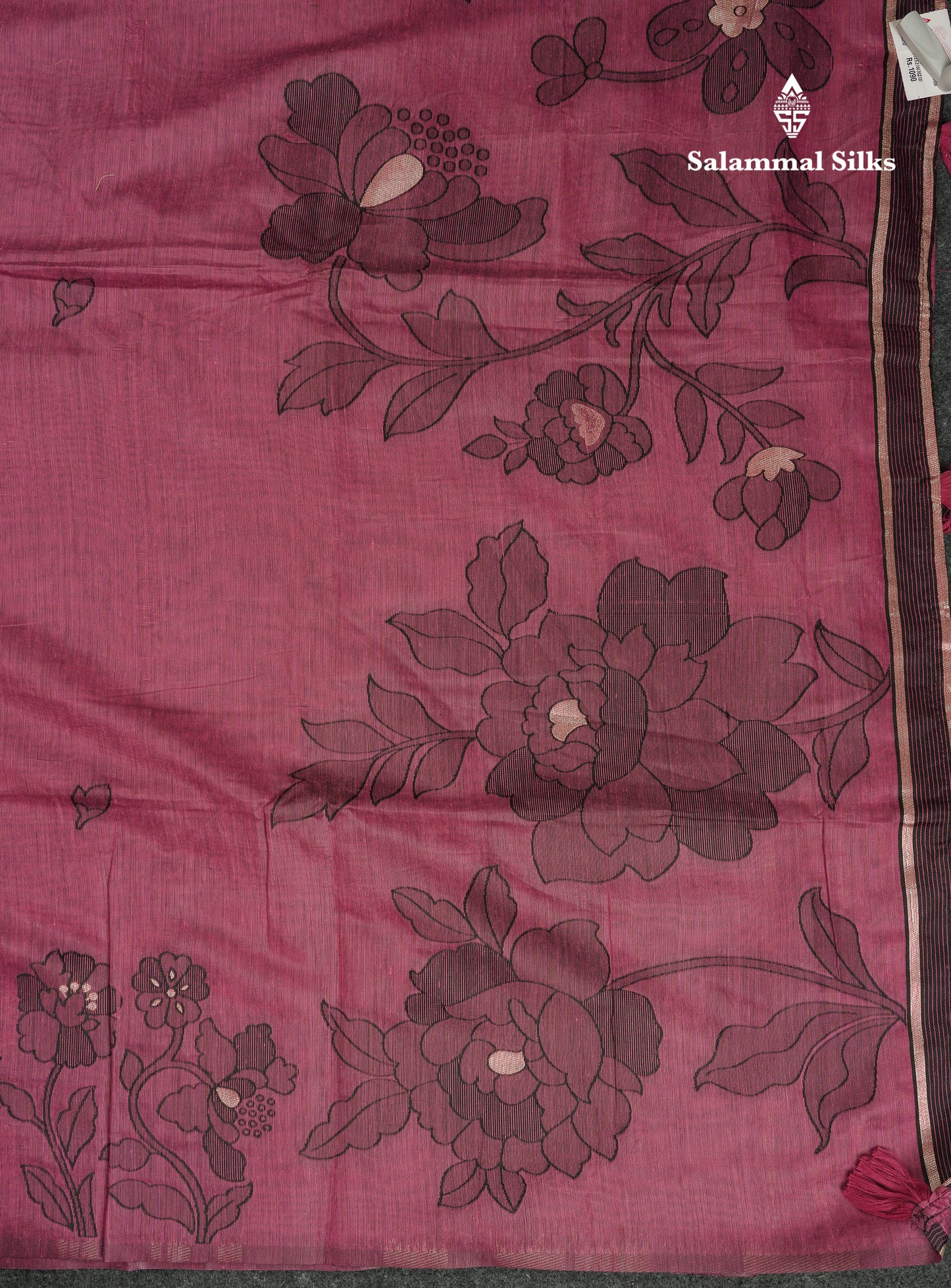 Beautiful Magenta Fancy Cotton Mix Saree With Blouse