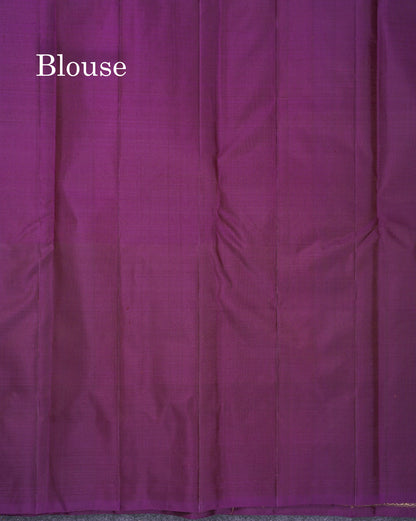 Beautiful Rust Orange Pure Kanjivaram Silk Saree With Contrast Magenta Traditional Long One Side Border