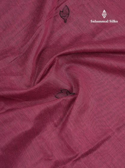 Beautiful Magenta Fancy Cotton Mix Saree With Blouse