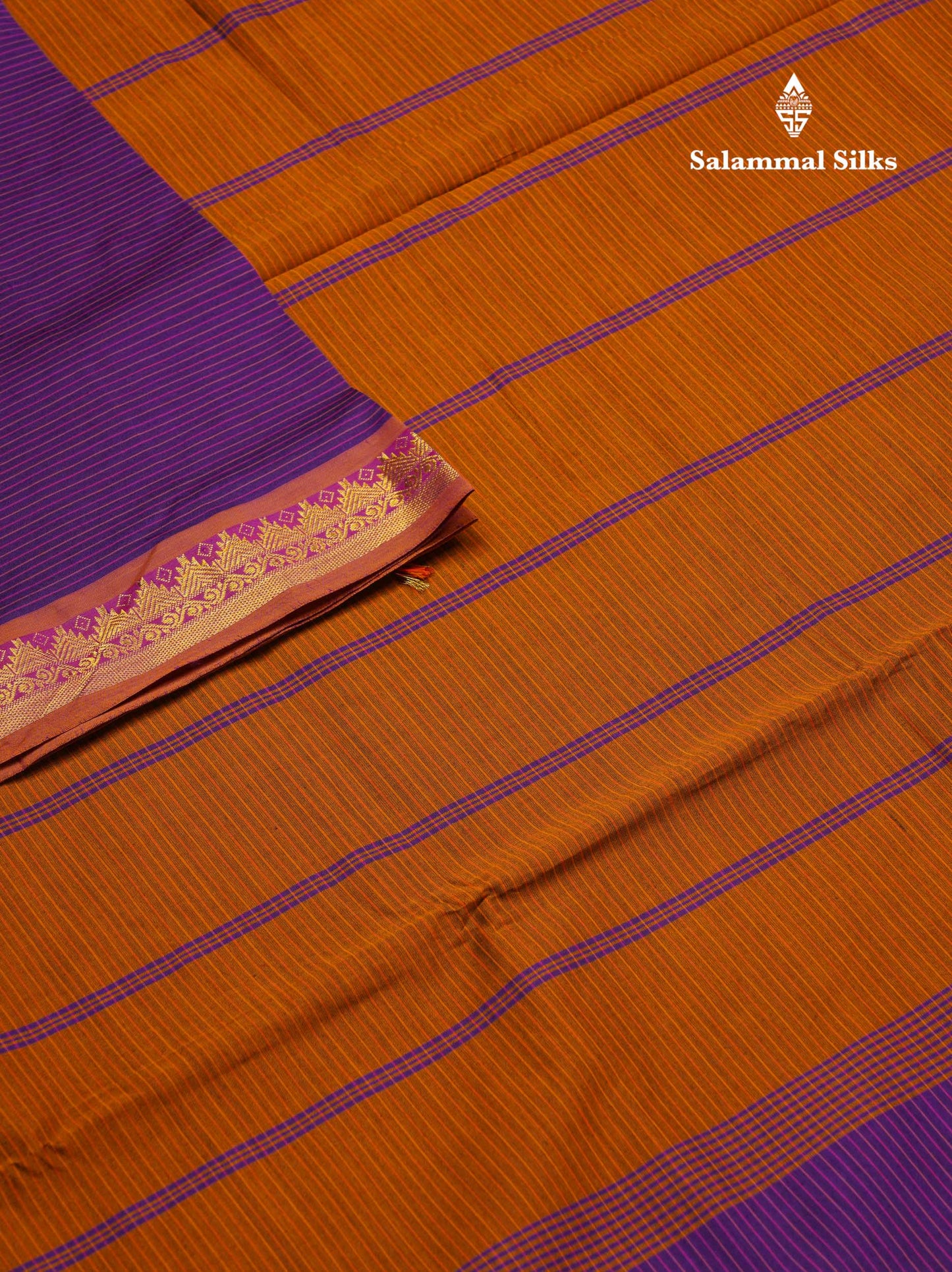Beautiful Olive Green Thread Lines Semi Silk Cotton Saree With Maroon Traditional Border