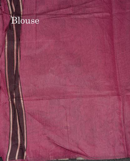 Beautiful Magenta Fancy Cotton Mix Saree With Blouse