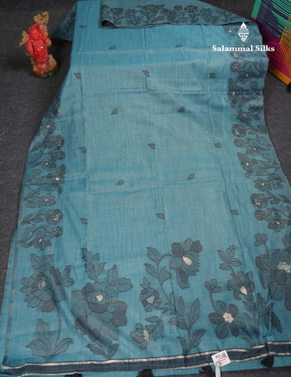 Beautiful Magenta Fancy Cotton Mix Saree With Blouse