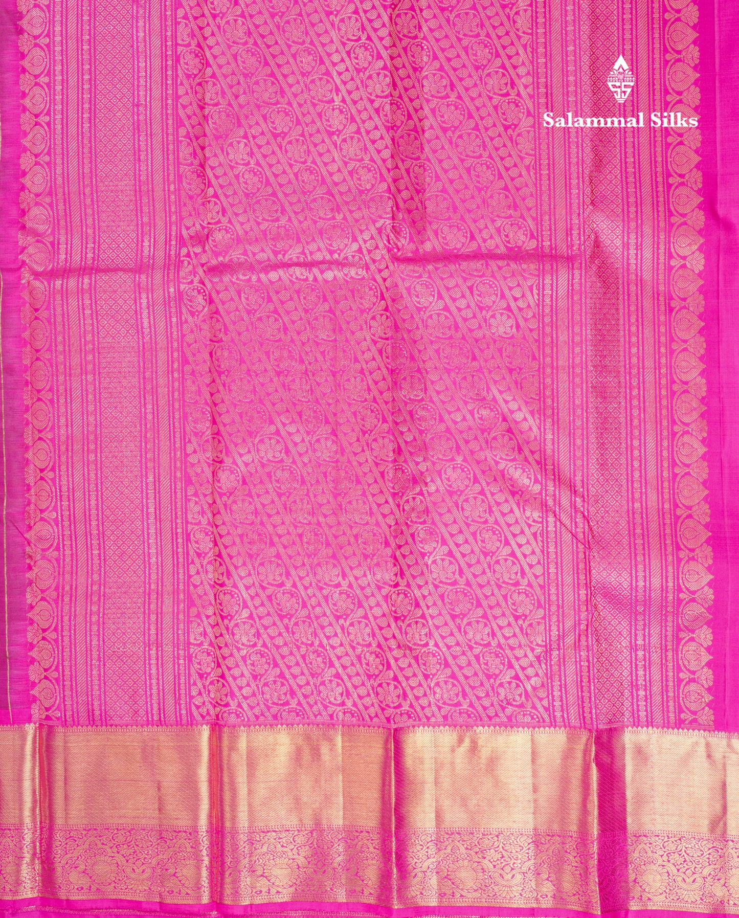 Beautiful Magenta Pure Kanjivaram Silk Saree With Contrast Pink Traditional Evening Morning Border