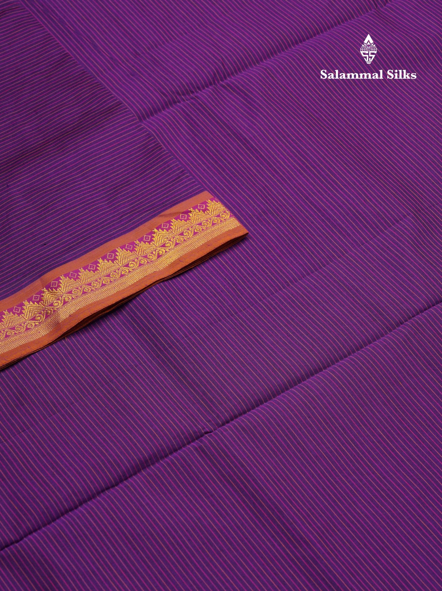 Beautiful Olive Green Thread Lines Semi Silk Cotton Saree With Maroon Traditional Border
