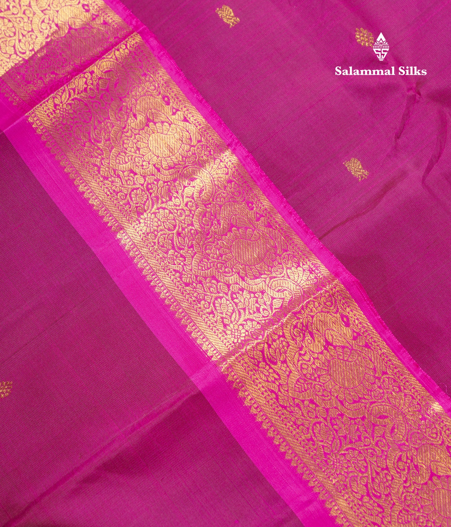 Beautiful Magenta Pure Kanjivaram Silk Saree With Contrast Pink Traditional Evening Morning Border