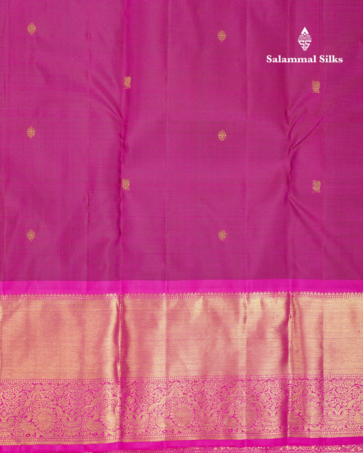 Beautiful Magenta Pure Kanjivaram Silk Saree With Contrast Pink Traditional Evening Morning Border