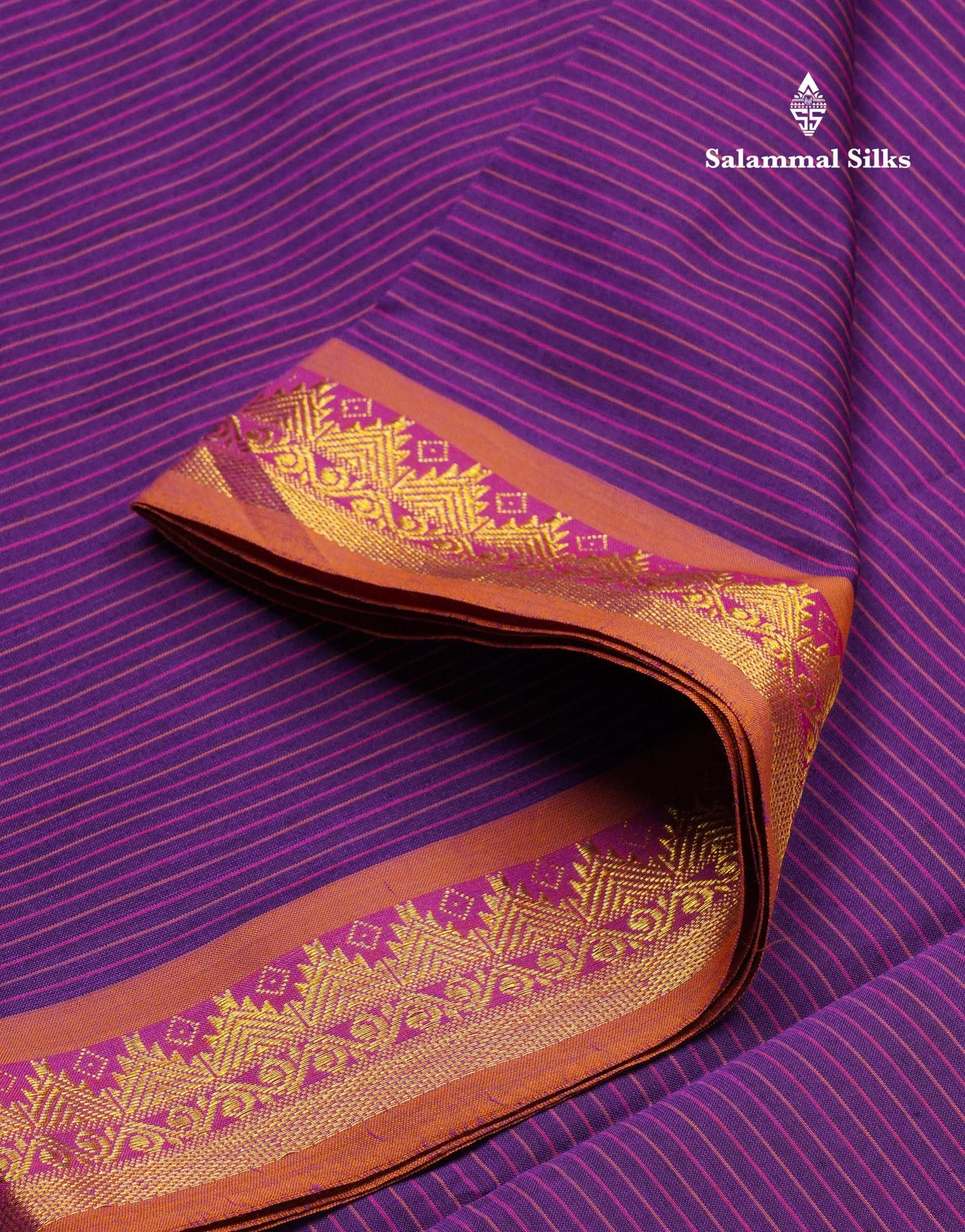 Beautiful Olive Green Thread Lines Semi Silk Cotton Saree With Maroon Traditional Border
