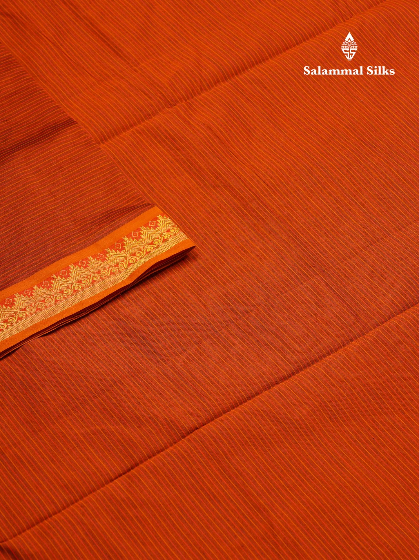 Beautiful Olive Green Thread Lines Semi Silk Cotton Saree With Maroon Traditional Border