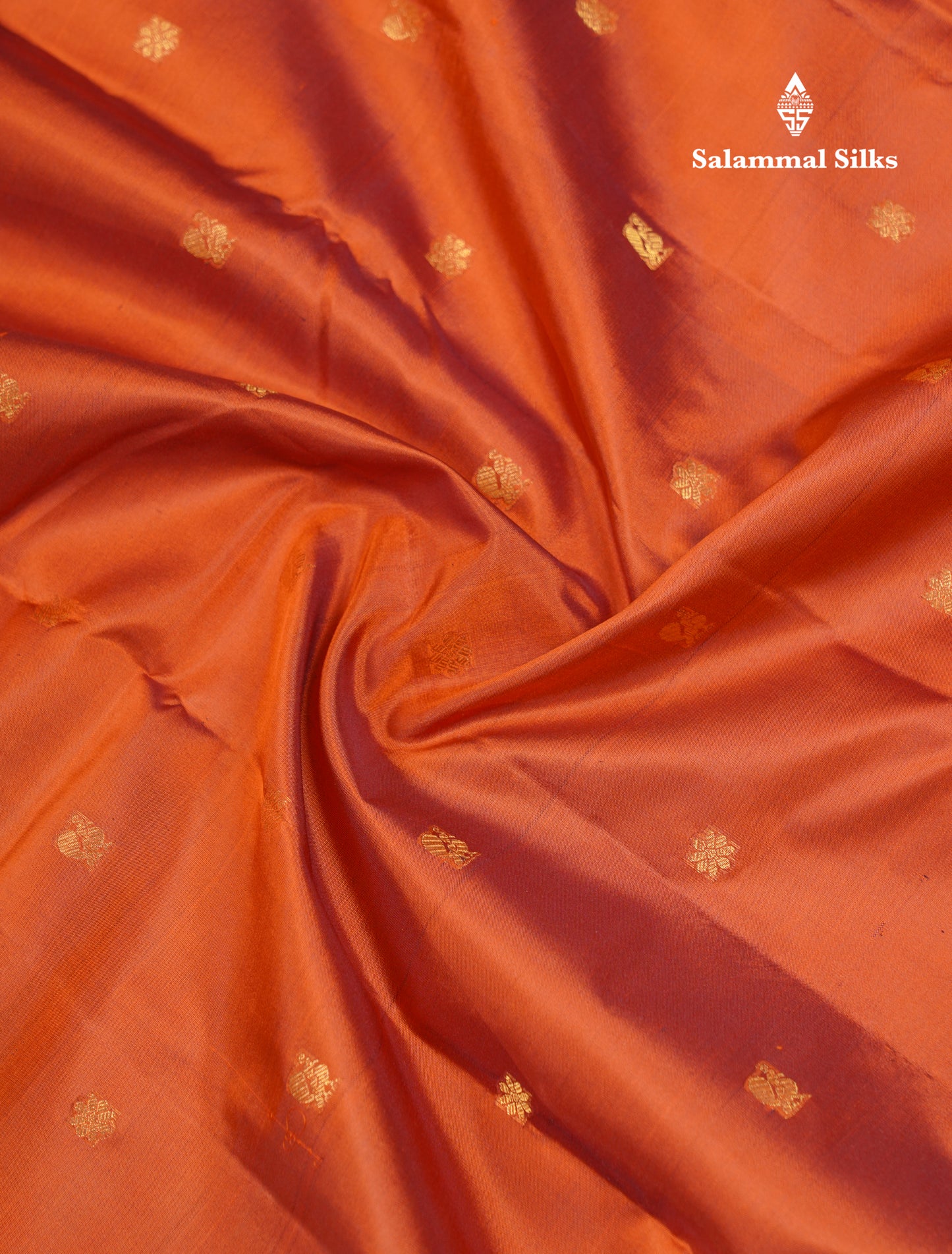Beautiful Rust Orange Pure Kanjivaram Silk Saree With Contrast Brown Traditional Evening Morning Border