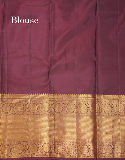 Beautiful Rust Orange Pure Kanjivaram Silk Saree With Contrast Brown Traditional Evening Morning Border