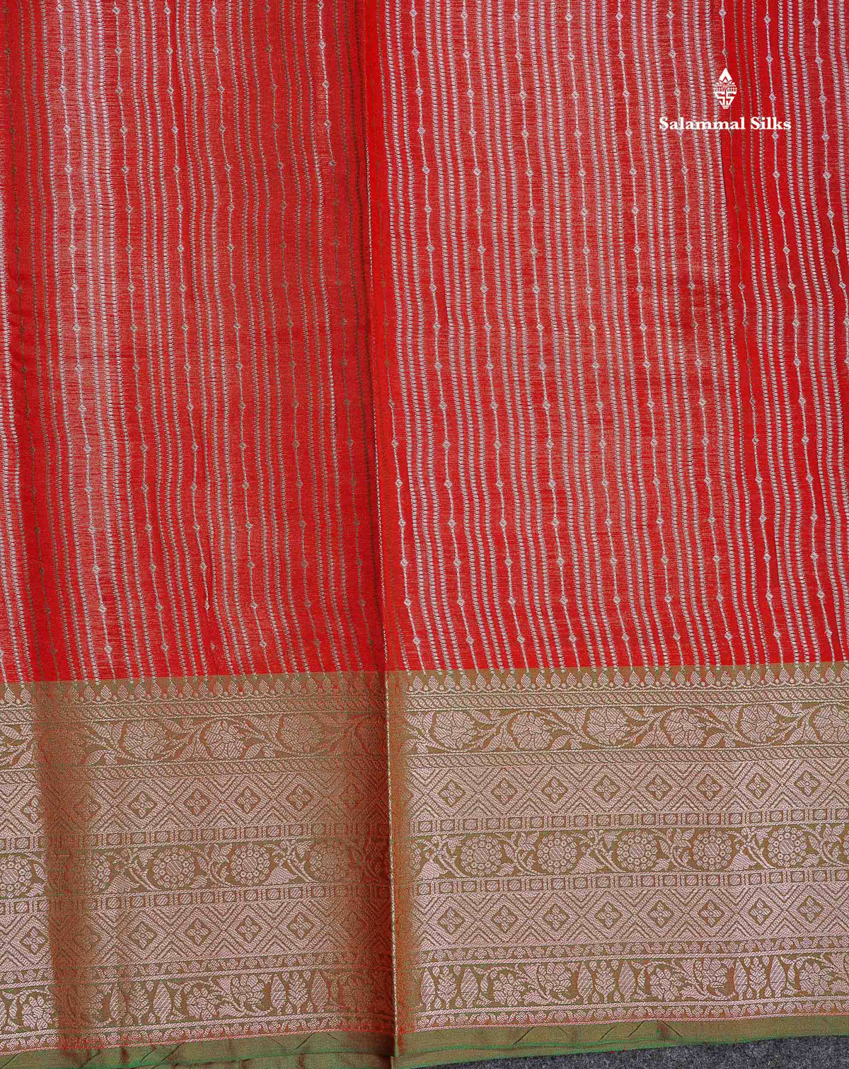 Semi Silk Saree - Magenta Colour Body Vertical Zari Lines With Contrast Saffire Green Blouse