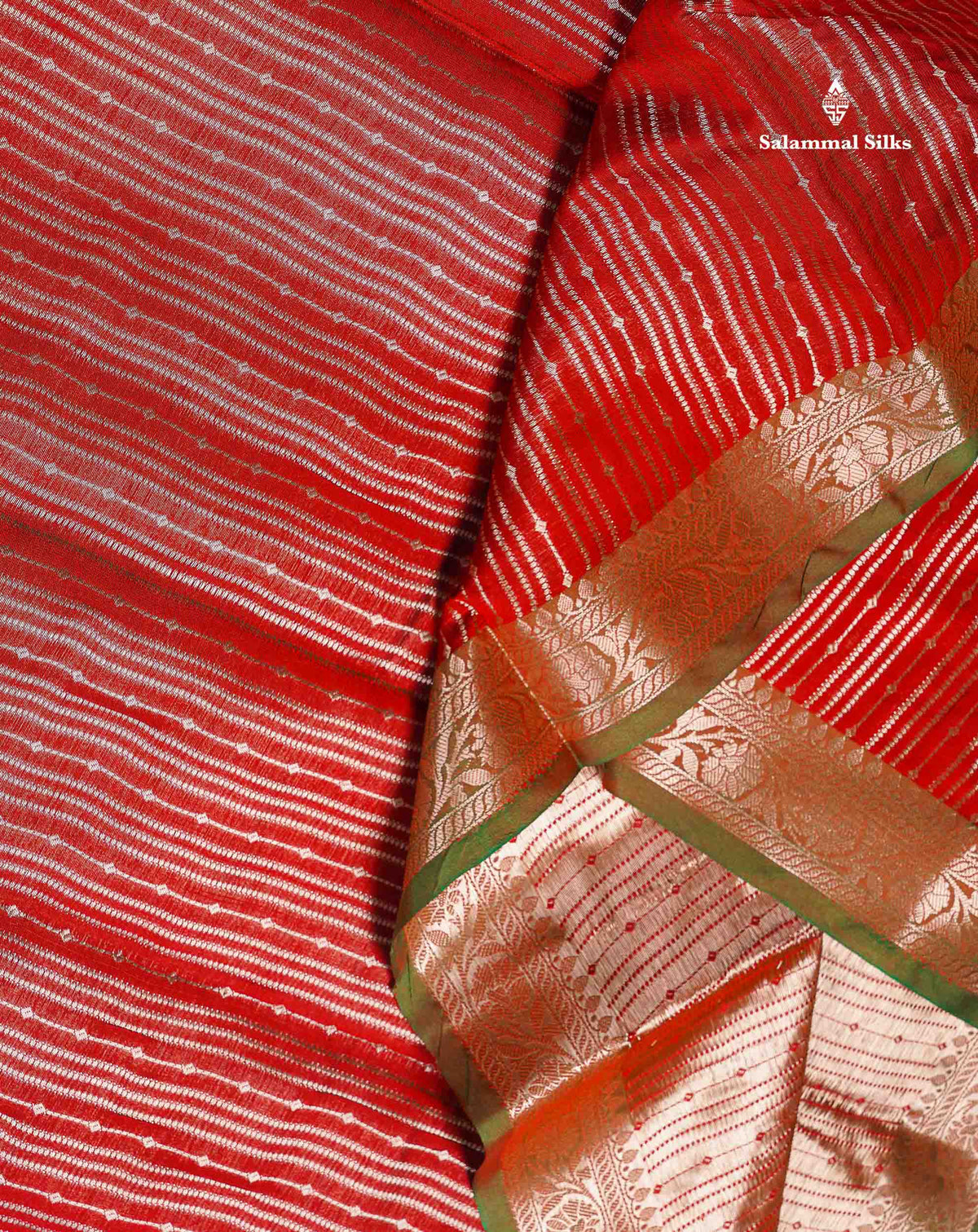 Semi Silk Saree - Magenta Colour Body Vertical Zari Lines With Contrast Saffire Green Blouse