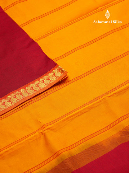 Beautiful Dark Purple Plain Semi Silk Cotton Saree With Contrast Olive Green Blouse